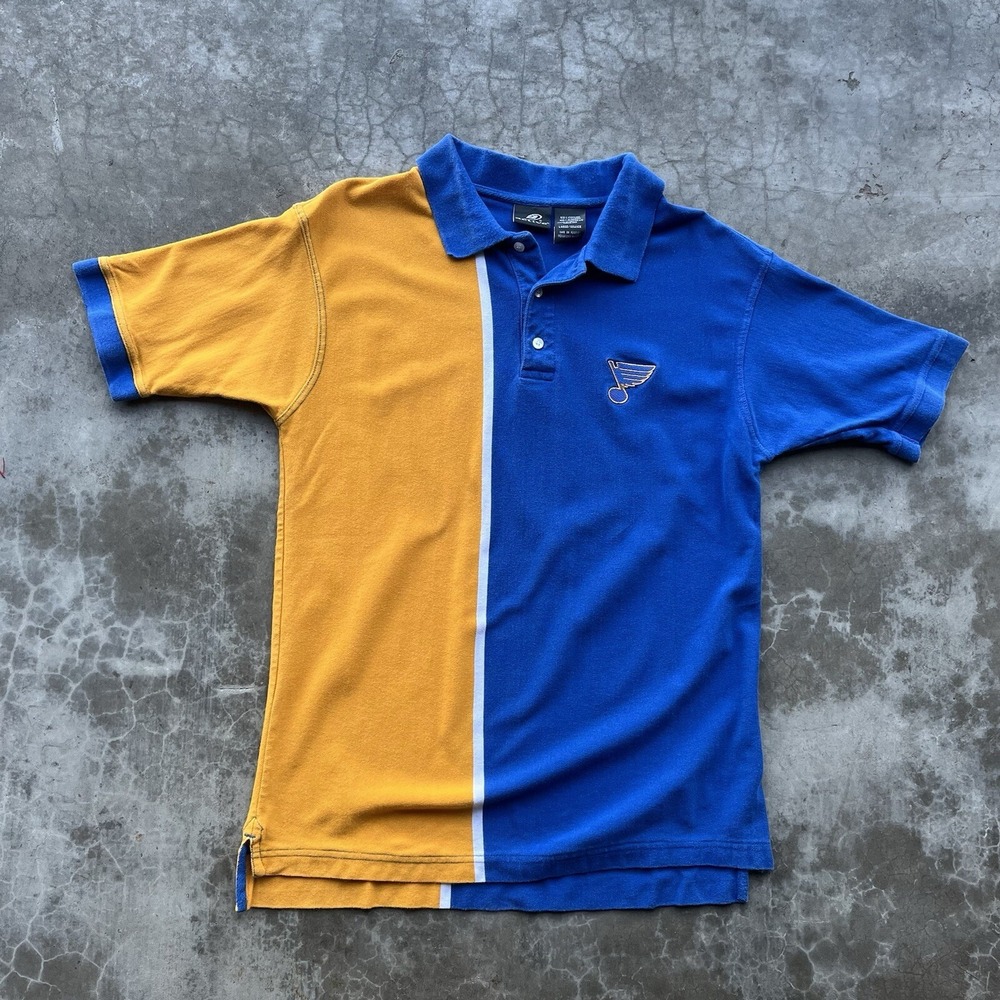 Vintage 90's St. Louis Blues Polo Shirt Size Large Clean!